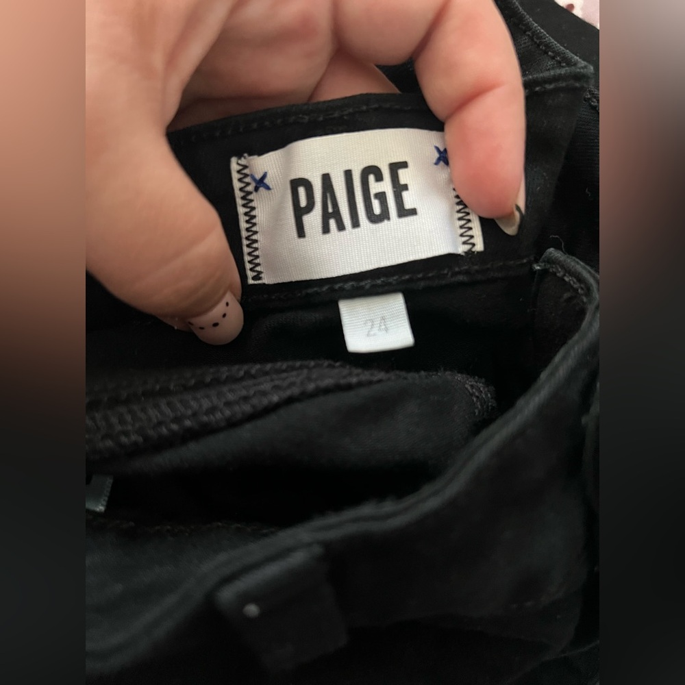 Paige Verdugo Crop Black Skinny Jeans Women’s Size 24 - Picture 7 of 7